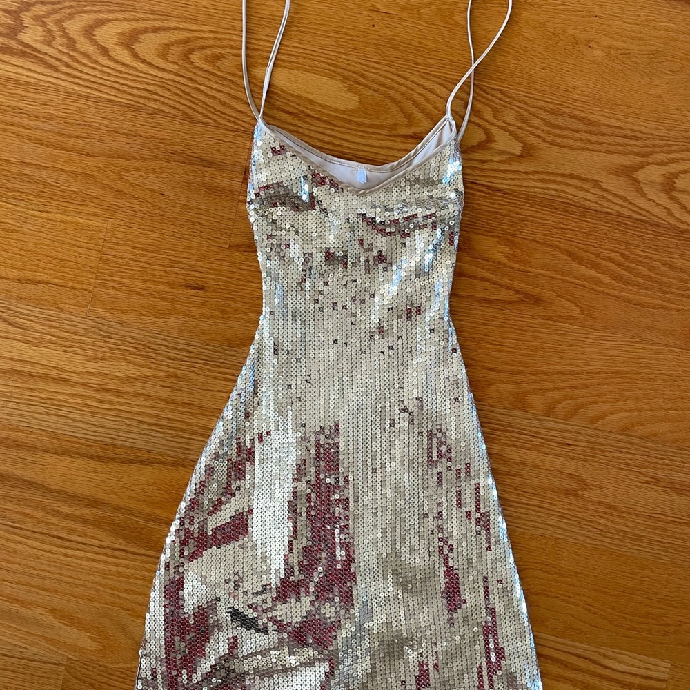 Gold Sequin Mini Dress - Picture 3 of 5
